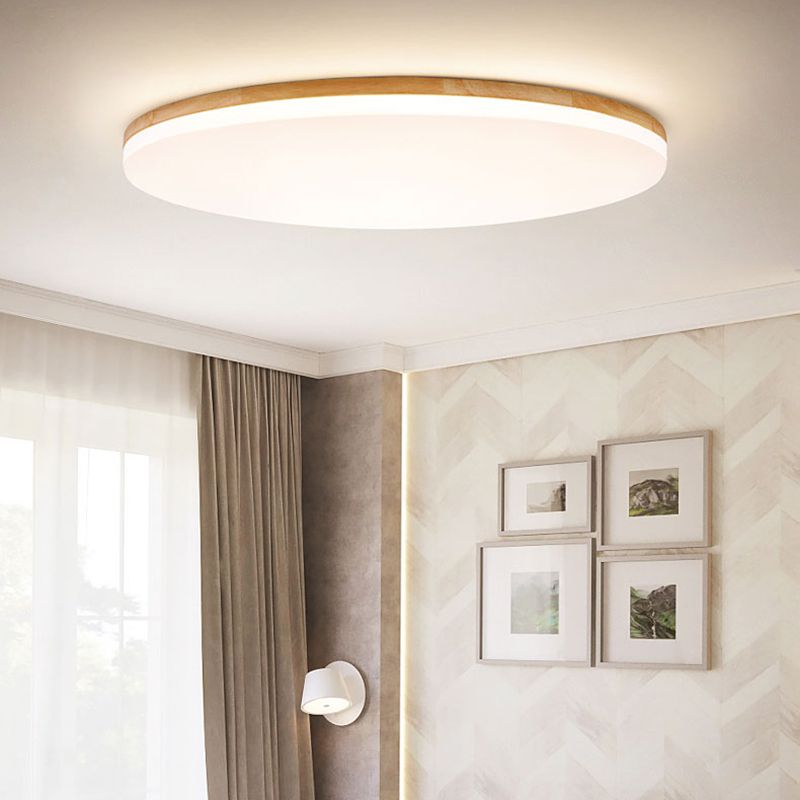 Lampe de plafond – Cadre en bois avec lumière LED douce et diffuseur en acrylique dépoli