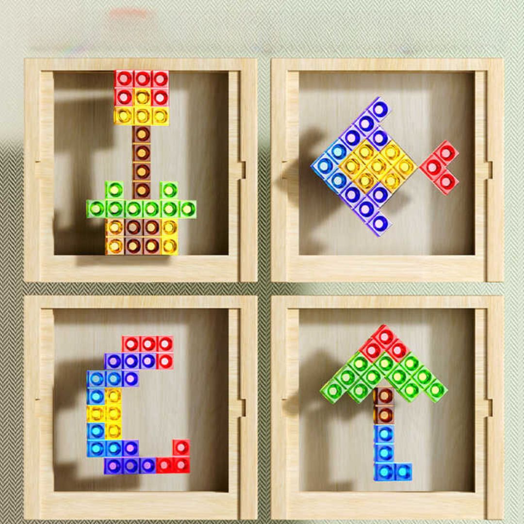Jeu de puzzle Tetris en bois – Jeu de logique écologique pour enfants et adultes