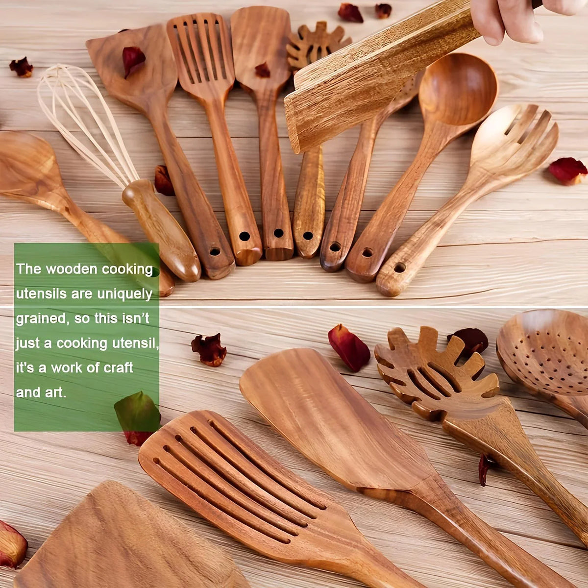 Wooden cooking utensil set