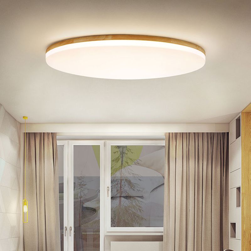Ceiling Lamp – Wooden Frame with Soft LED Light and Frosted Acrylic Diffuser