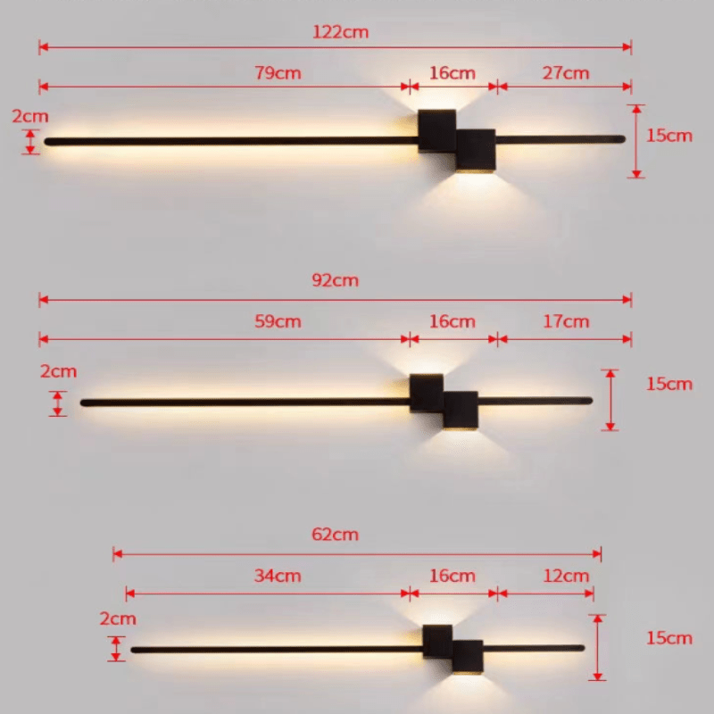Applique murale LED – Design linéaire minimaliste, lumière douce indirecte et structure métallique moderne