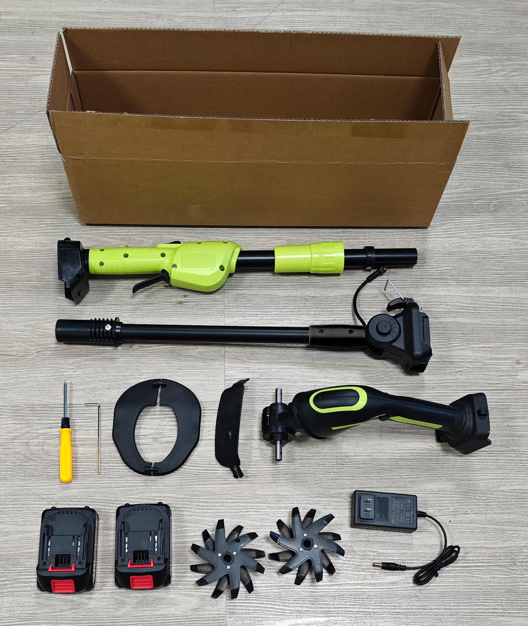 Cultivateur sans fil – Mini motobineuse 2-en-1 avec perche d’extension