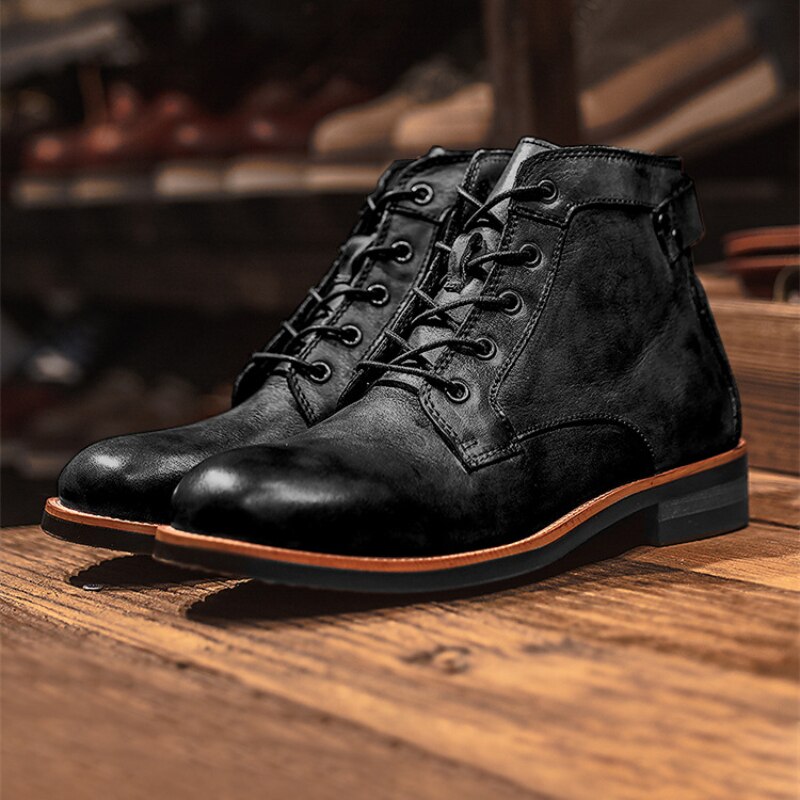 Atlas Orthopedic Leather Boots with Durable Weather-Resistant Build and All-Day Comfort