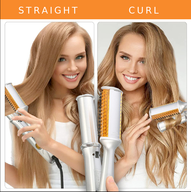 Rotating Hair Styler – 2-in-1 Ceramic Curling Iron and Straightener
