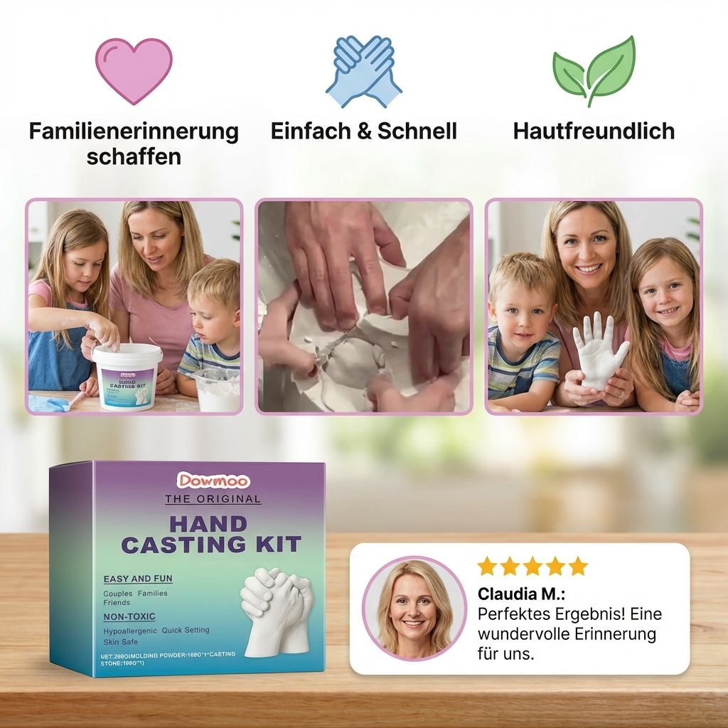 3D gipsen aandenkenset voor stellen en gezinnen – Handafdrukset 2