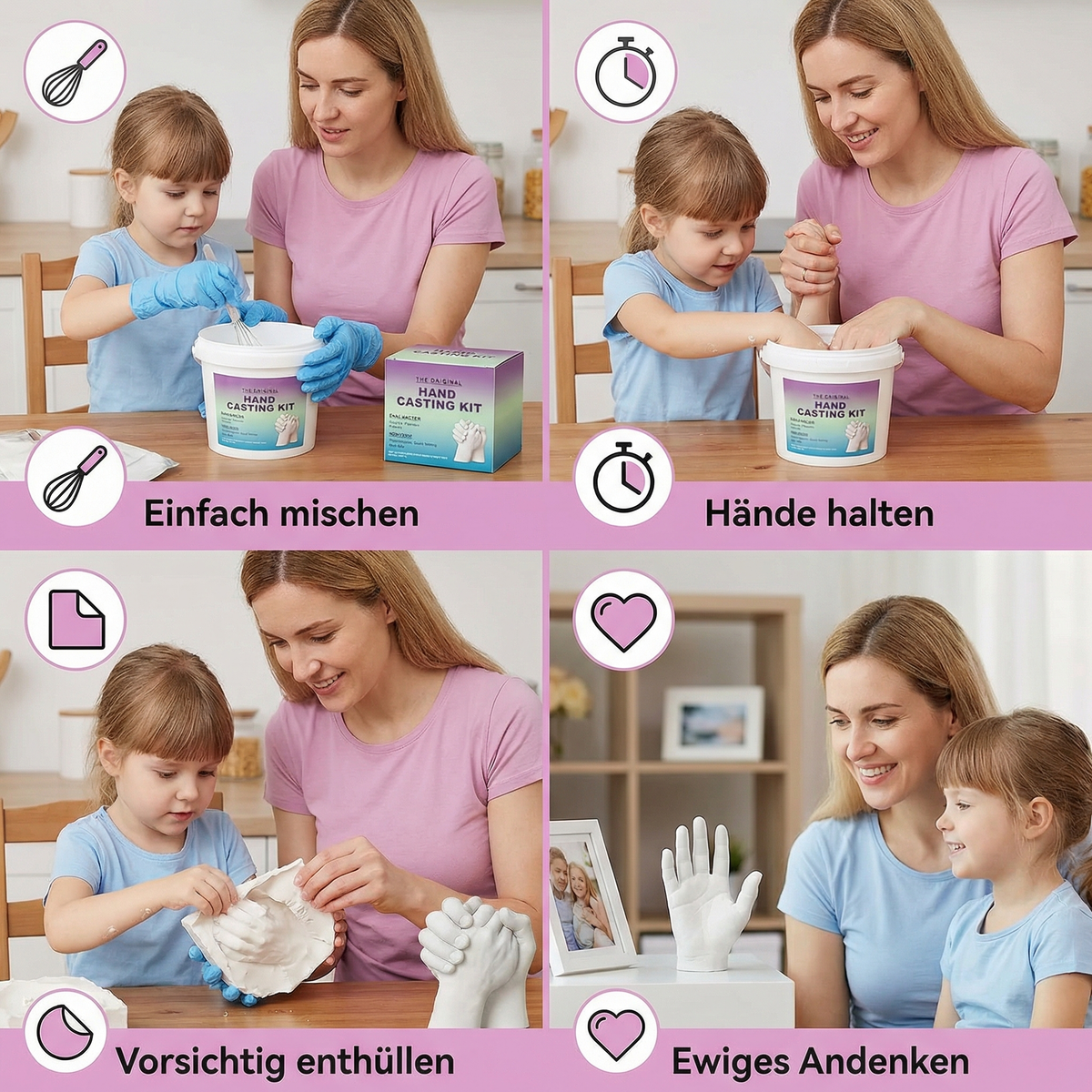 3D gipsen aandenkenset voor stellen en gezinnen – Handafdrukset 3