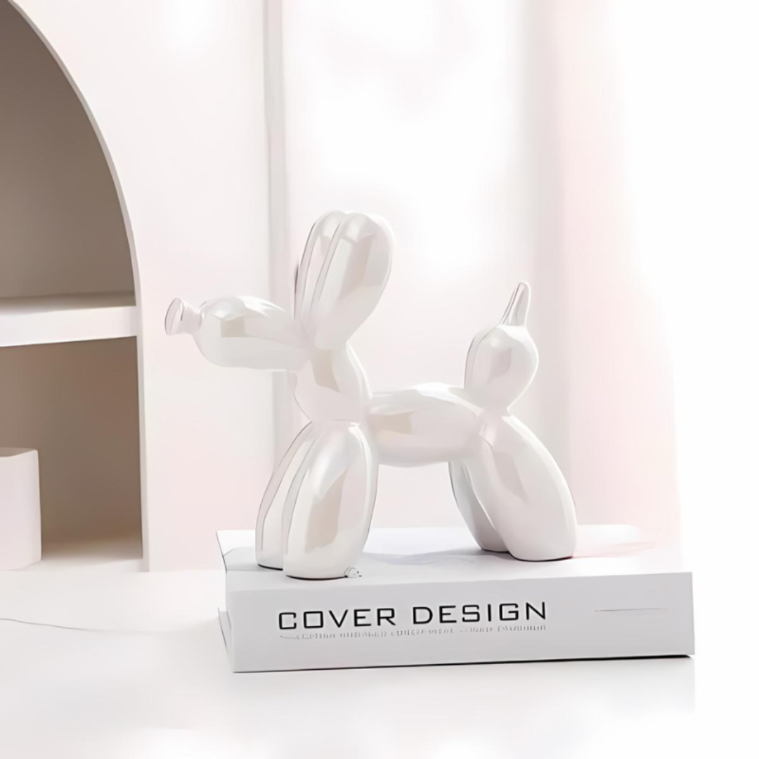 Nyxis – Keramisk Ballonhund Figur til Moderne Hjemmeindretning