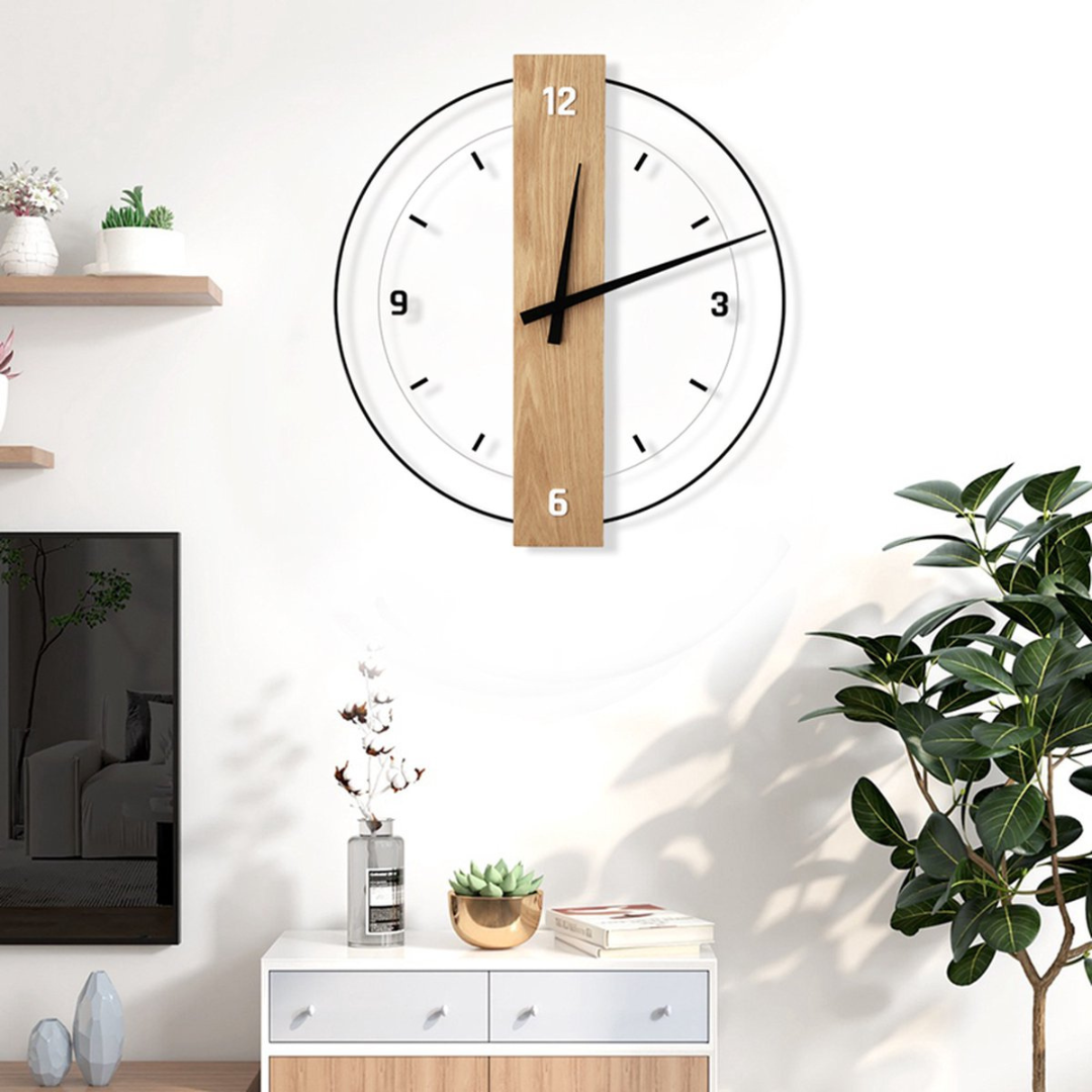 Wooden Wall Clock – Silent Quartz Movement & Elegant Decorative Design for Any Room