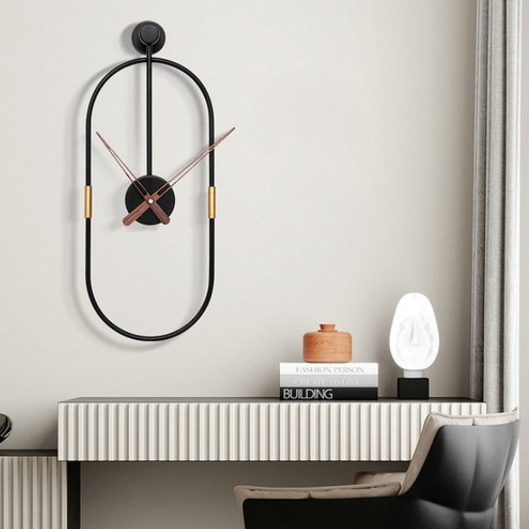 Horloge murale – Design métallique minimaliste avec mouvement quartz silencieux pour intérieurs modernes