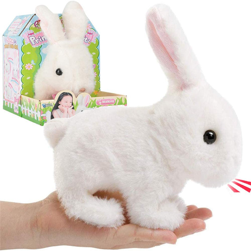 Lapin en peluche interactif – jouet électronique doux avec réponse au toucher et au son