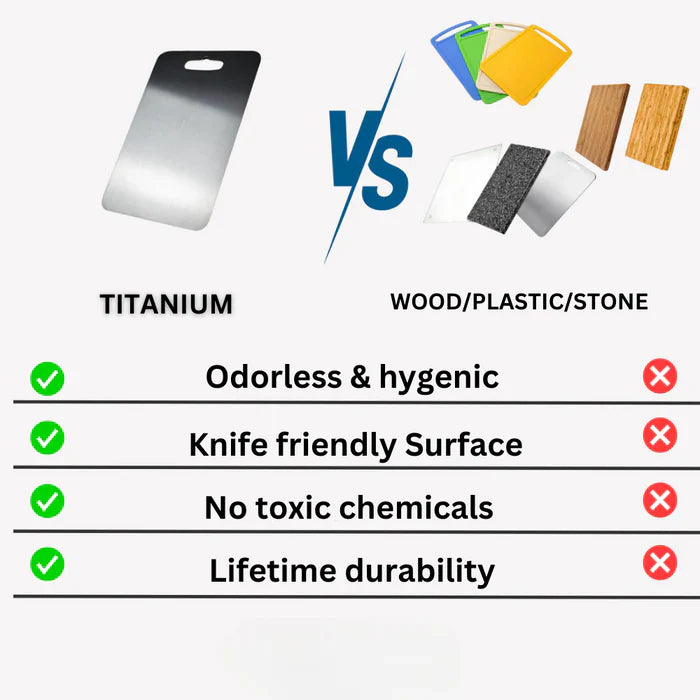 Planche à Découper en Titane – Surface Hygiénique, Durable & Antibactérienne pour la Préparation Alimentaire