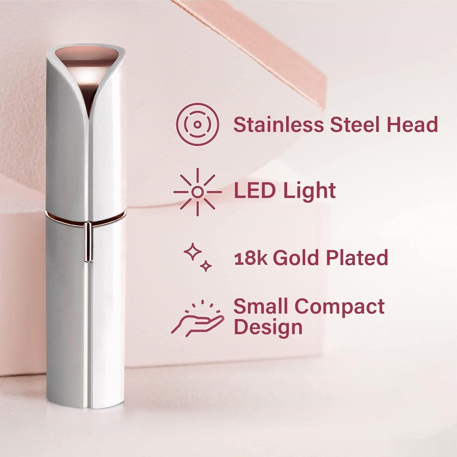 Épilateur pour poils du visage – Outil de précision doux avec tête à glissement fluide et design compact