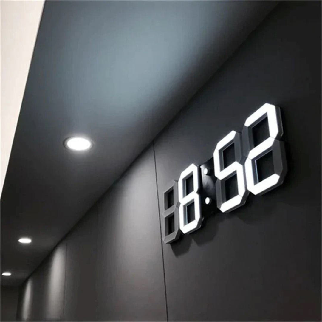 LED Wall Clock – Modern 3D Digital Display with Adjustable Lighting for Stylish Interiors