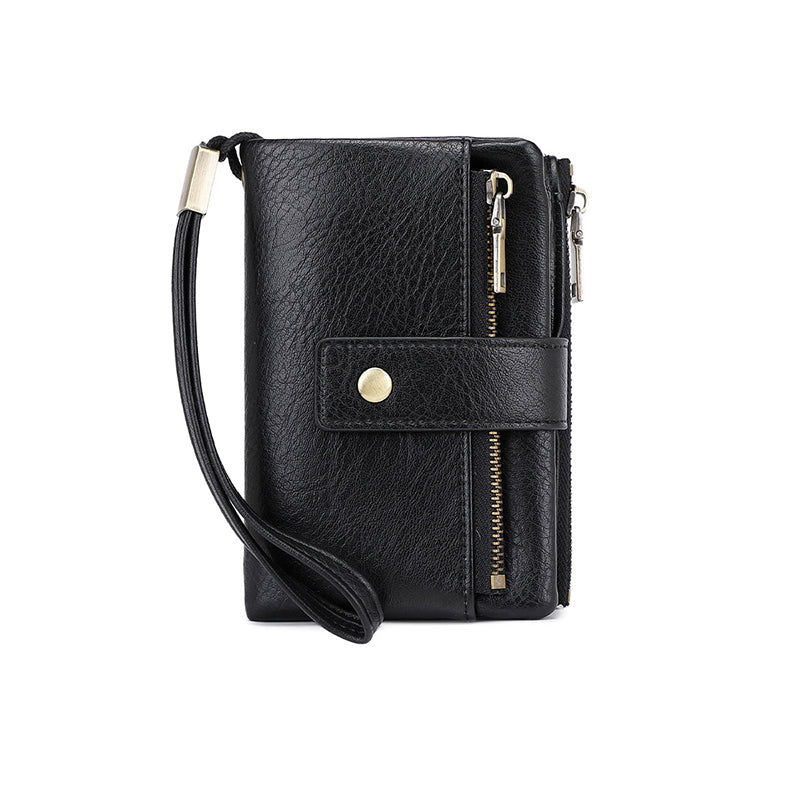Portefeuille Tri-Fold Anti-RFID | Design Spacieux et Sécurisé pour Femmes