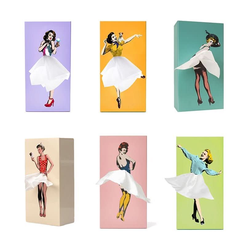 Housse de boîte à mouchoirs – Design jupe dansante, effet de tirage amusant et affichage décoratif