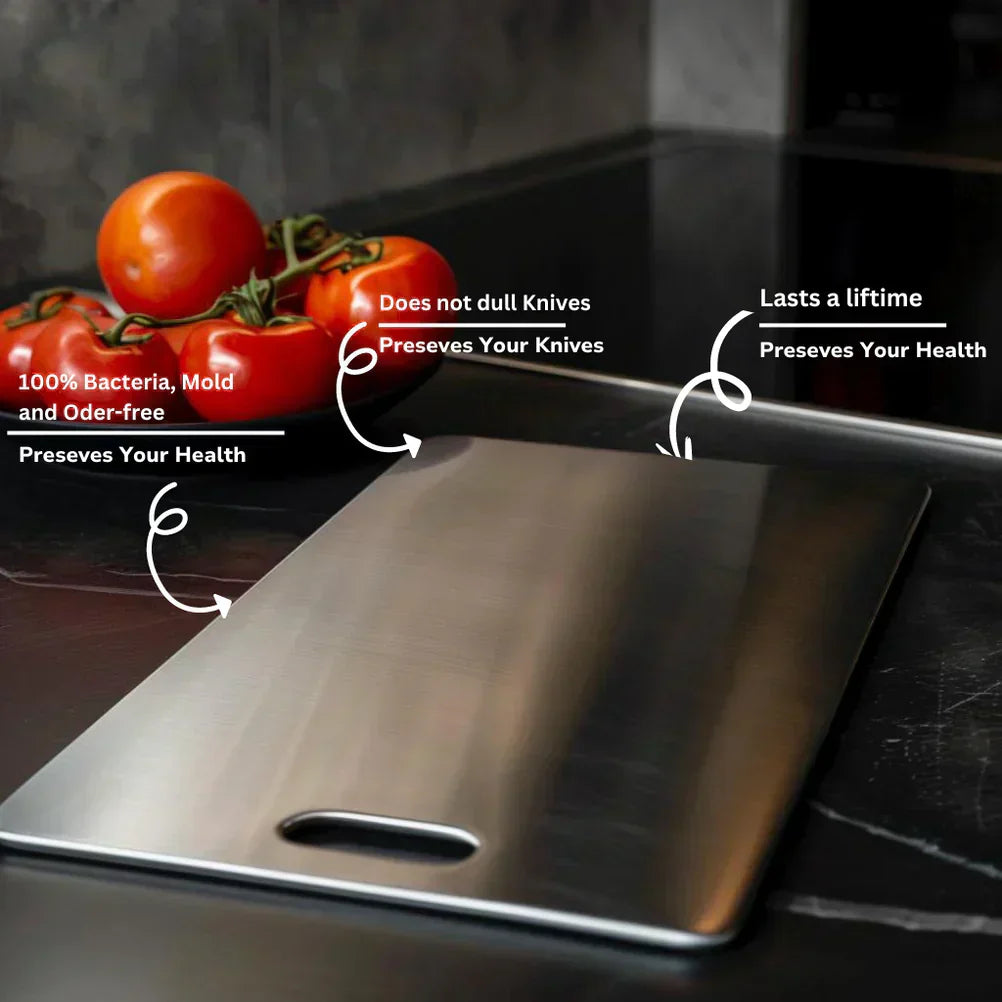 Planche à Découper en Titane – Surface Hygiénique, Durable & Antibactérienne pour la Préparation Alimentaire