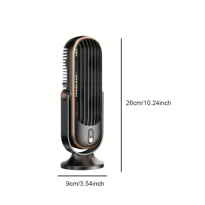 AeroLux Elite Cooling Fan with Dual Motor, 720° Rotation, USB Rechargeable, Ultra Quiet 6