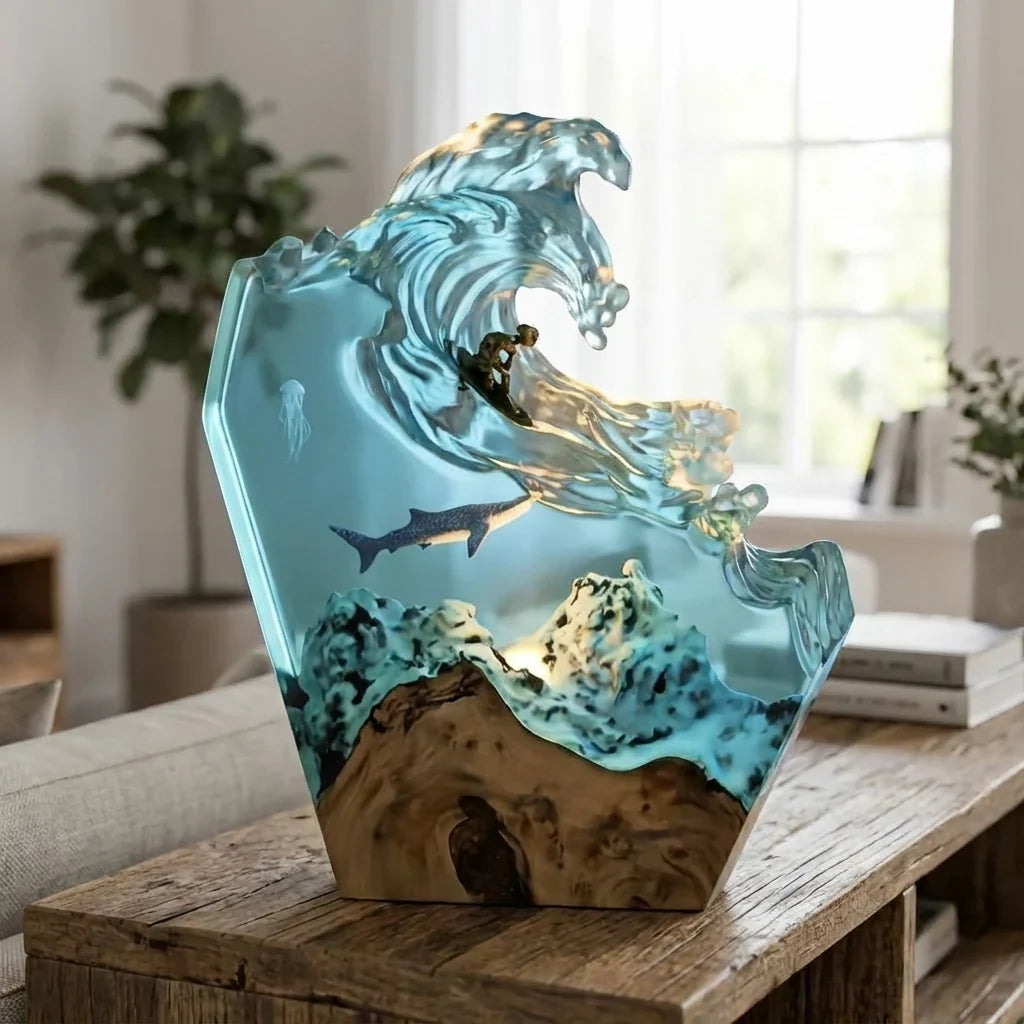 Artistic Ocean Themed Lamp - Tidecrest 0
