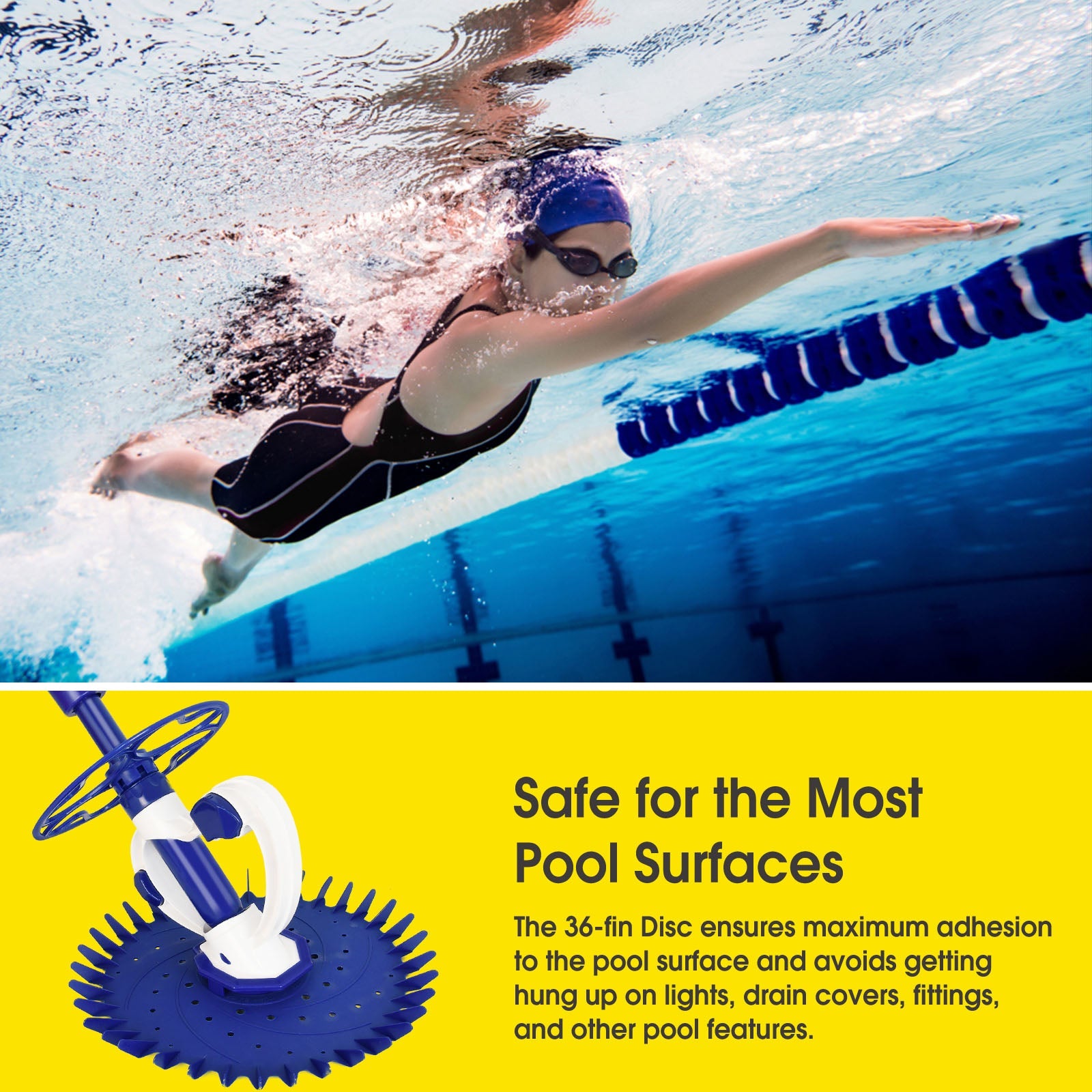 Automatic Pool Vacuum Cleaner for Above Ground and In-Ground Pools, Adjustable Suction 4