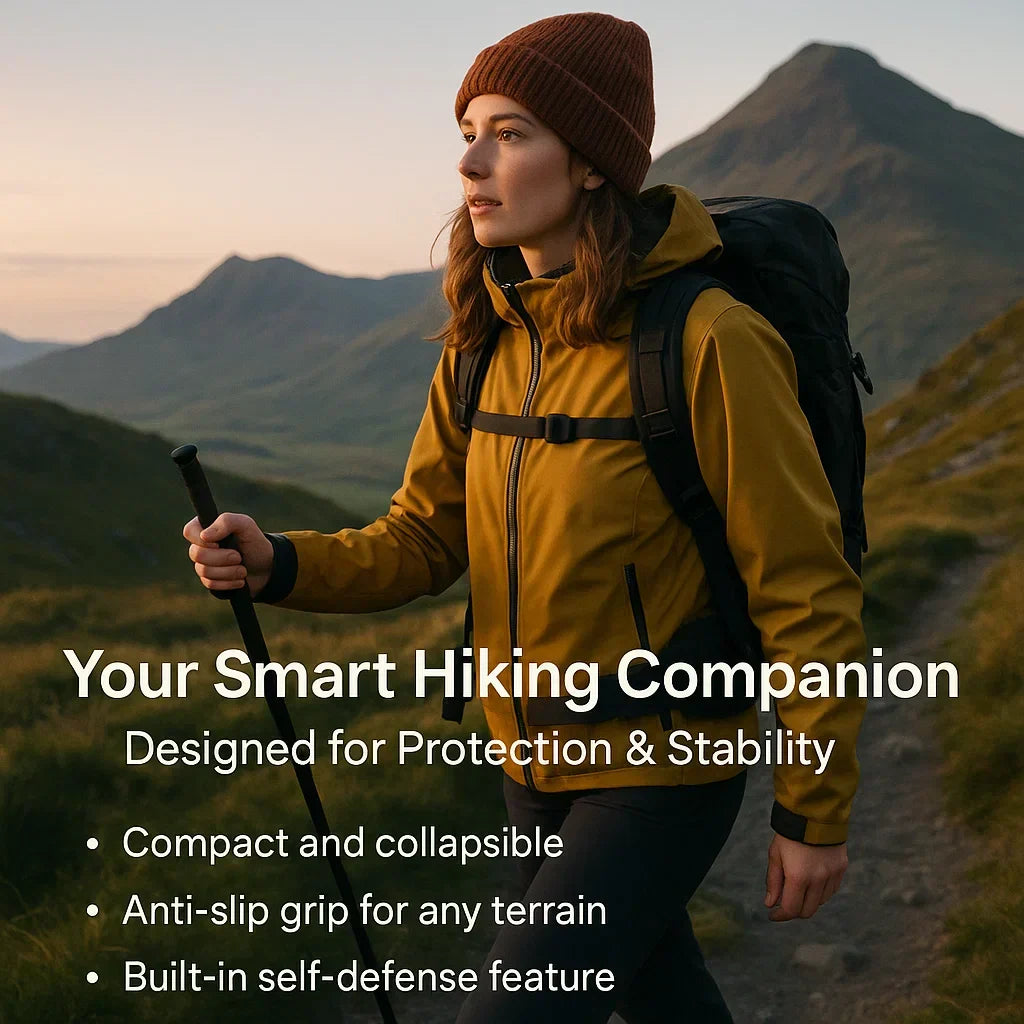 Automatic Self Defense Walking Stick for Hiking and Urban Safety 3
