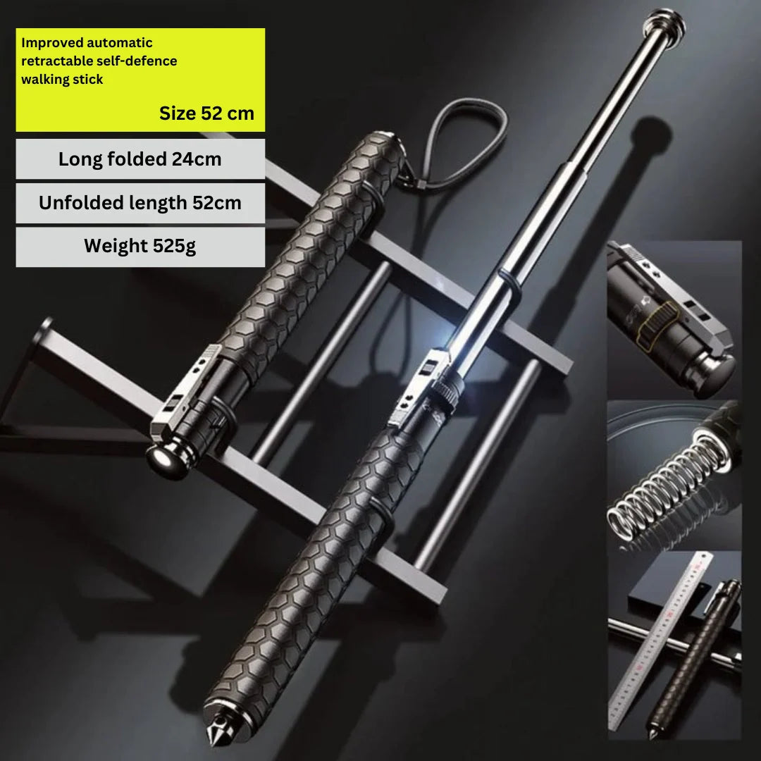 Automatic Self Defense Walking Stick for Hiking and Urban Safety 7