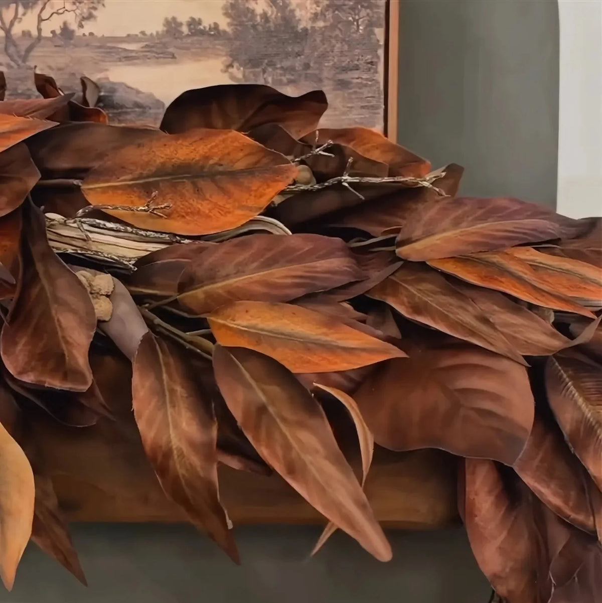 Autumn Magnolia Leaf Garland 0