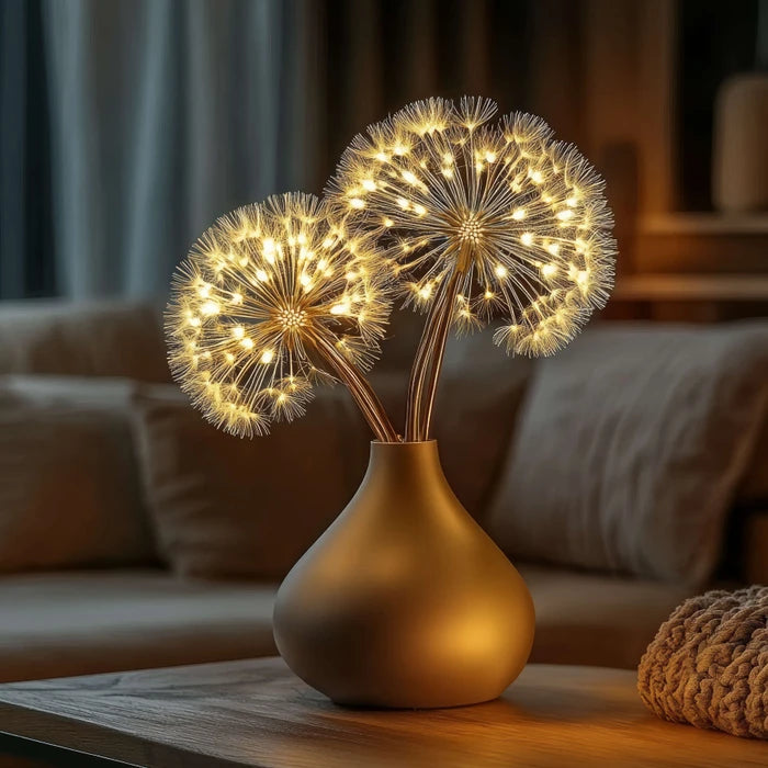 Lighted Dandelion Branch Decor – Glowing Seed Heads for Home or Events