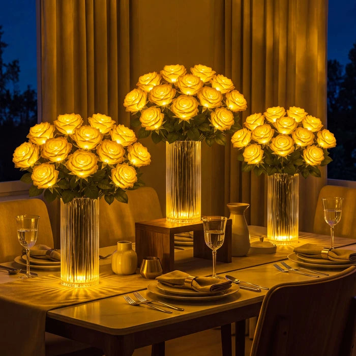 Light-Up Rose Bouquet – Glowing Artificial Flowers That Never Need Water