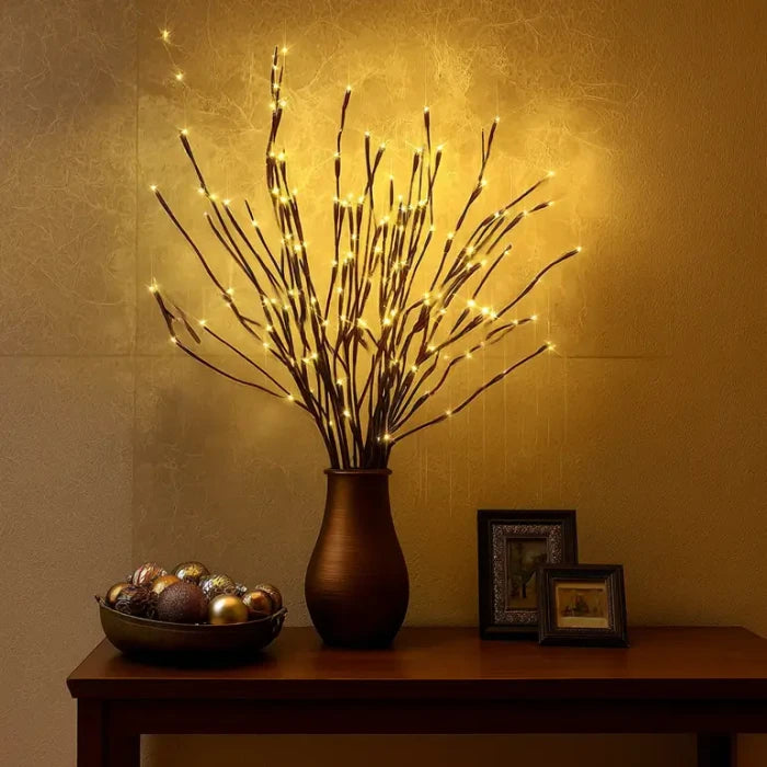 Lighted Willow Branches – Adjustable Fairy Light Stems for Vases and Tall Jars