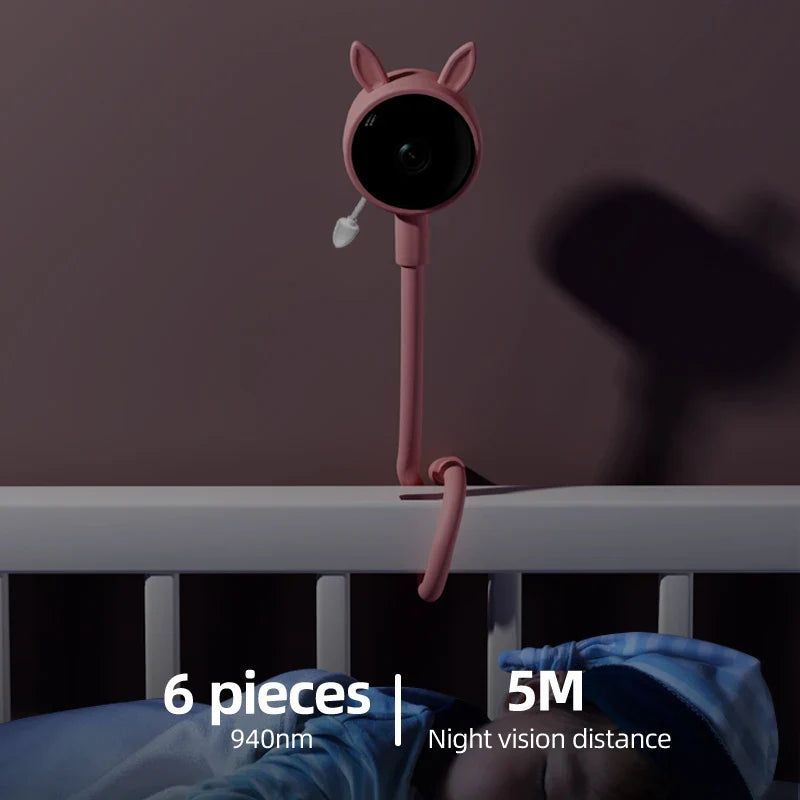 Caméra de moniteur pour bébé – Vidéo HD 1080P avec contrôle WiFi, capteur de température et vision nocturne