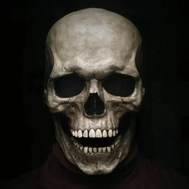 Bewegelijk Kaken, realistische Totenkopfmaske voor het hele hoofd – menselijke skeletmasker voor Halloween-feesten 0
