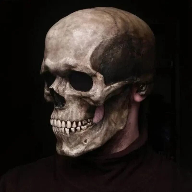 Bewegelijk Kaken, realistische Totenkopfmaske voor het hele hoofd – menselijke skeletmasker voor Halloween-feesten 3