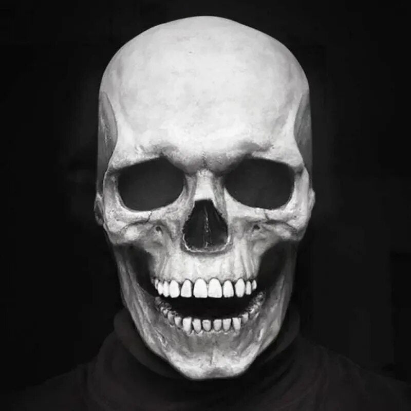 Bewegelijk Kaken, realistische Totenkopfmaske voor het hele hoofd – menselijke skeletmasker voor Halloween-feesten 4