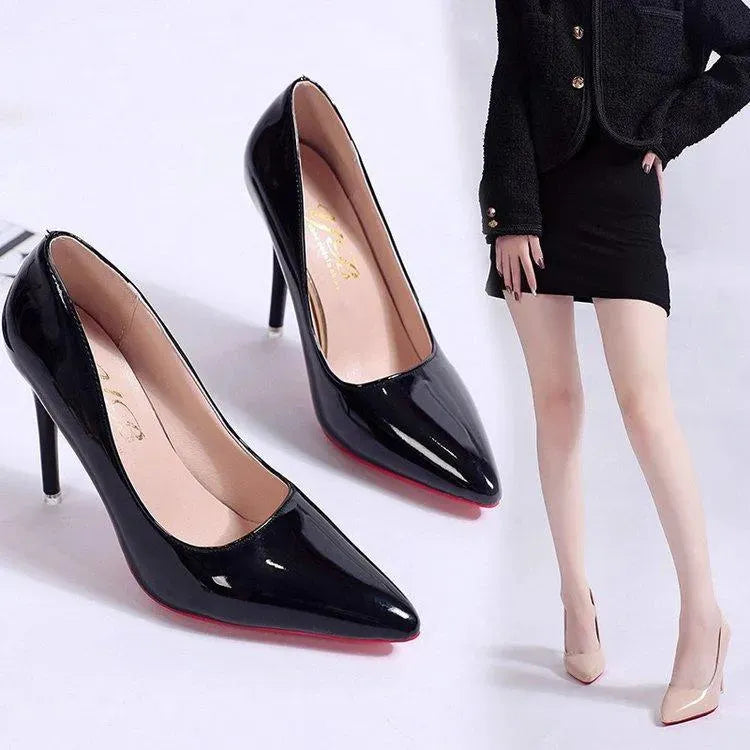 Black Platform Heels for Women - Classic High Heel Pumps with Pointed Toe 1