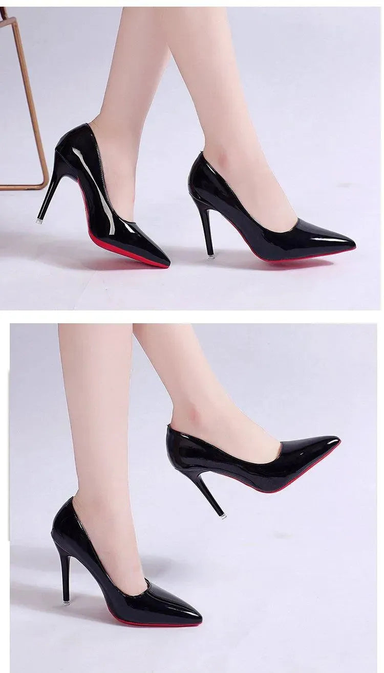 Black Platform Heels for Women - Classic High Heel Pumps with Pointed Toe 10