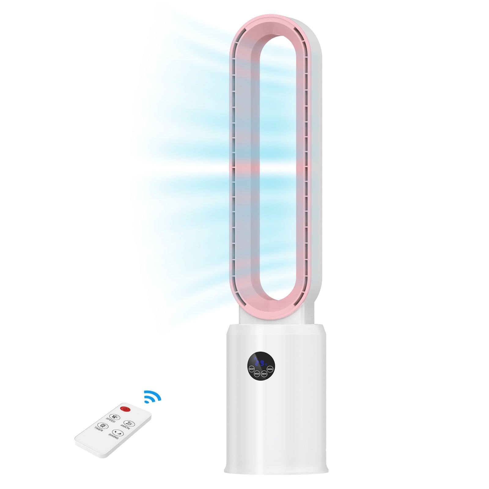 Bladeless Tower Fan with Remote, 24 Speeds, Air Purifier & 12H Timer 11