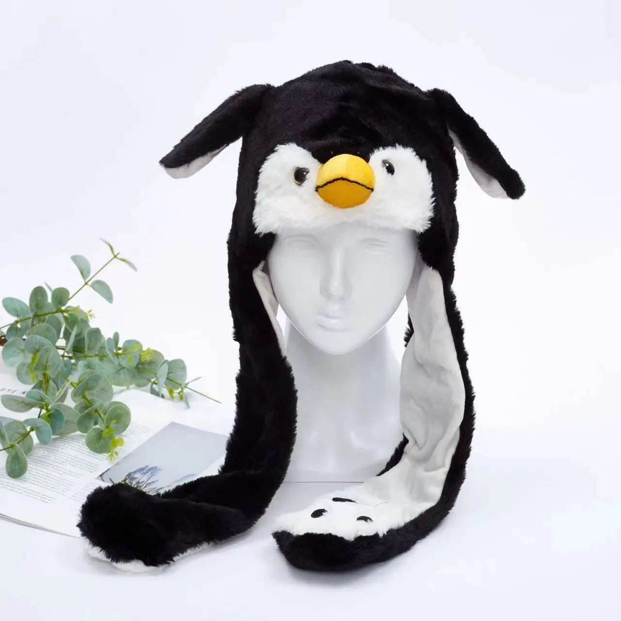 BunnyJoy Cute Plush Hat with Moving Ears for Adults and Kids 12