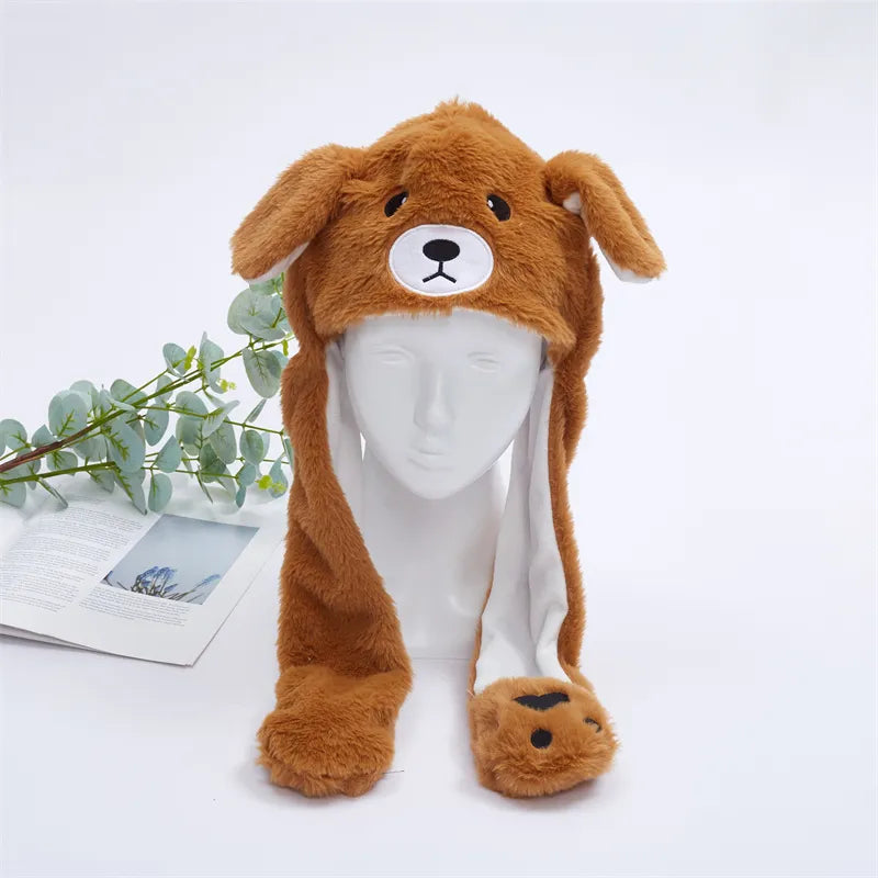 BunnyJoy Cute Plush Hat with Moving Ears for Adults and Kids 6