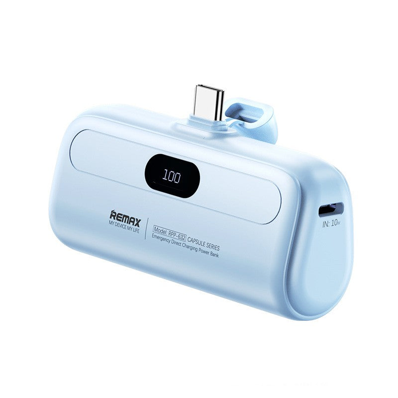 Capsule Power Bank 5000mAh — Industrial Style, Apple & USB-C 4