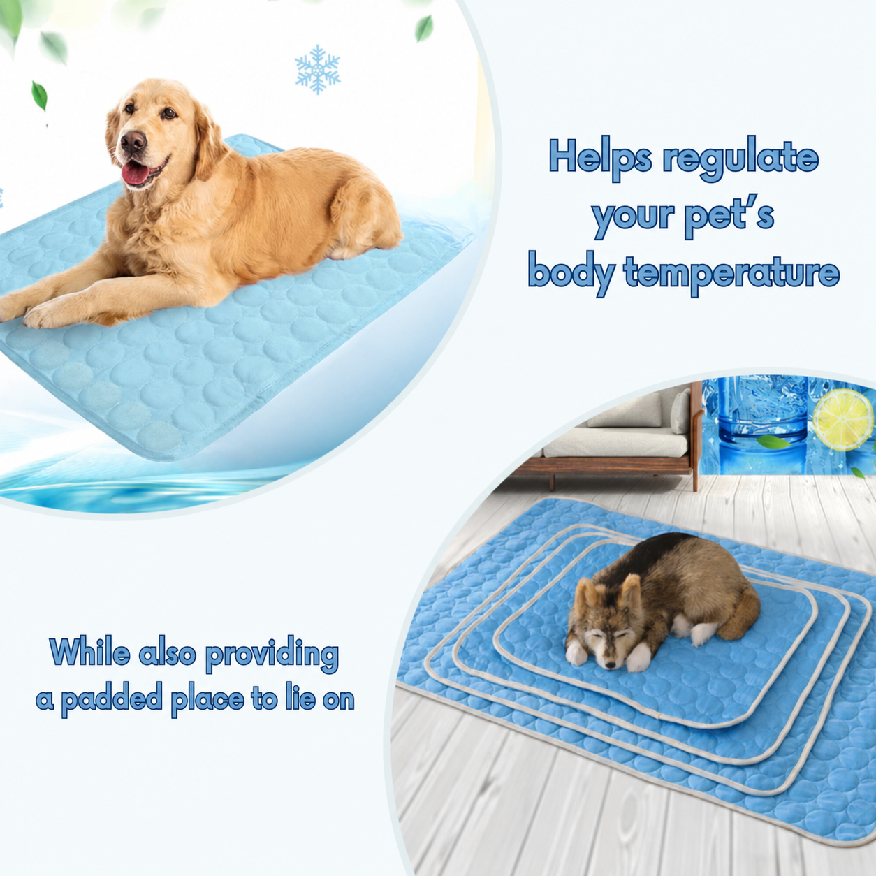 Dog Cooling Mat – Self-Cooling Washable Pet Pad for Dogs and Cats