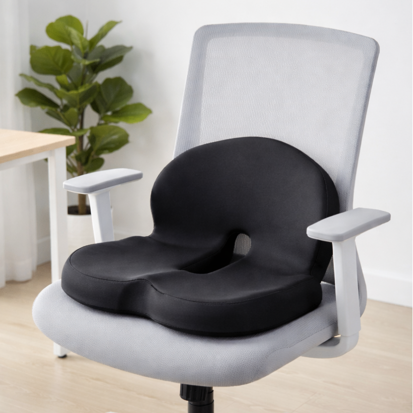 Ergonomic Seat Cushion – Memory Foam Comfort with Non-Slip Base & Washable Cover