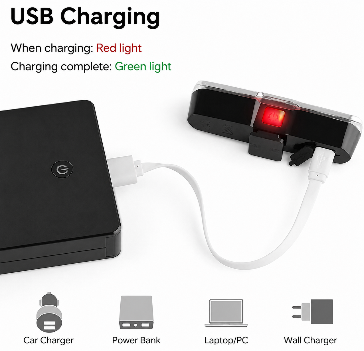 Bike Rear Light with Indicators – Wireless Remote, USB Rechargeable