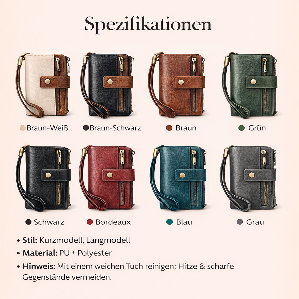 Portefeuille Tri-Fold Anti-RFID | Design Spacieux et Sécurisé pour Femmes