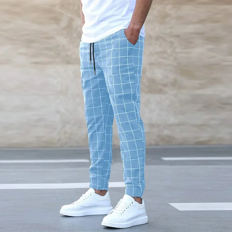 Checkered Jogger Pants for Men - Tapered Fit, Cotton-Blend Sweatpants 0