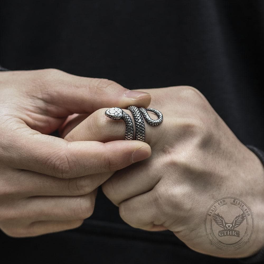 Coiled Snake Stainless Steel Ring 2