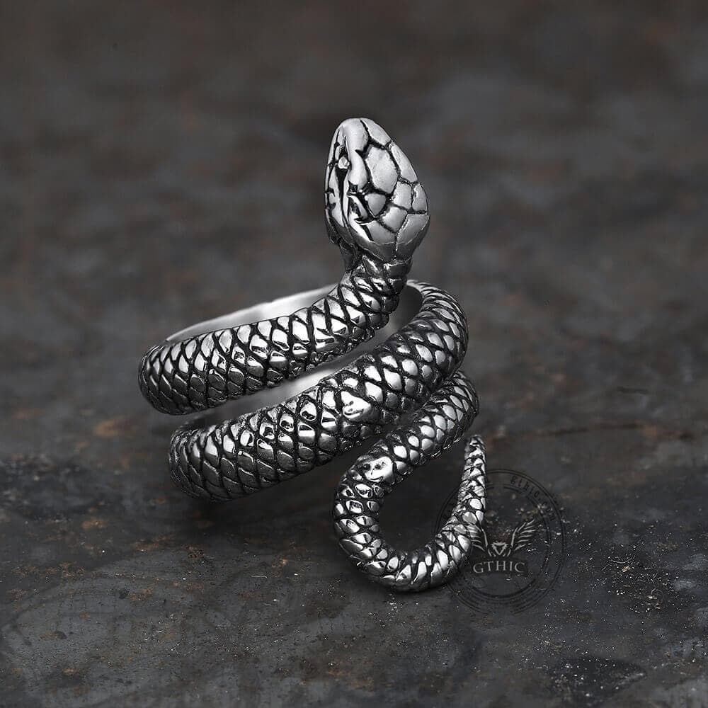 Coiled Snake Stainless Steel Ring 4