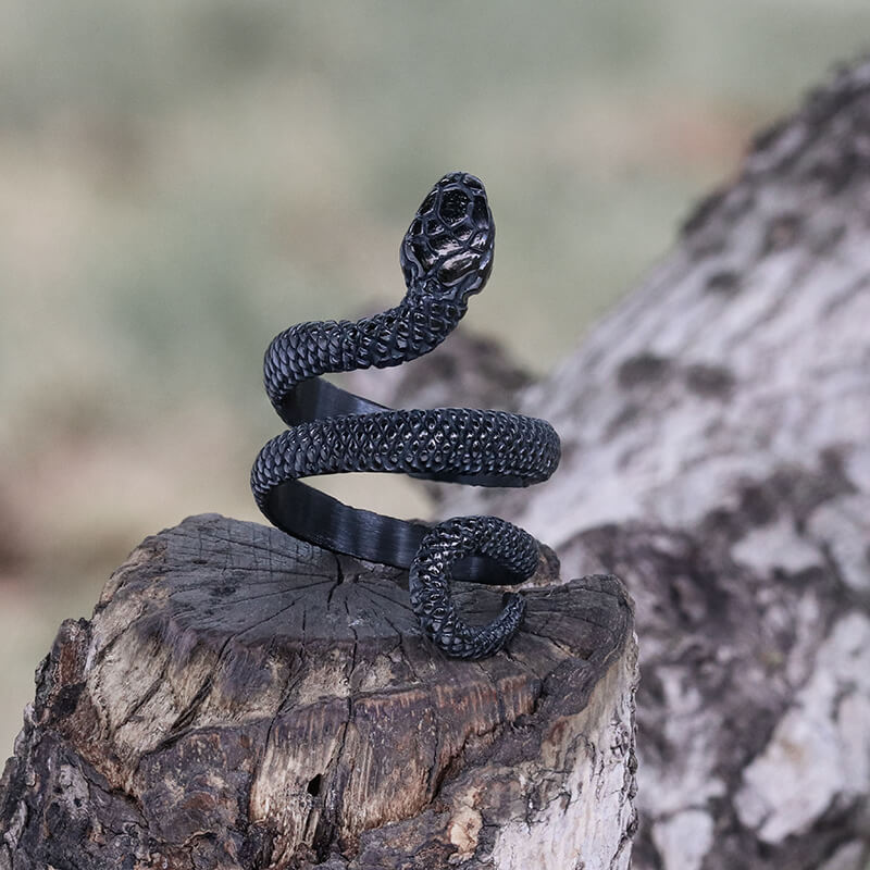 Coiled Snake Stainless Steel Ring 7
