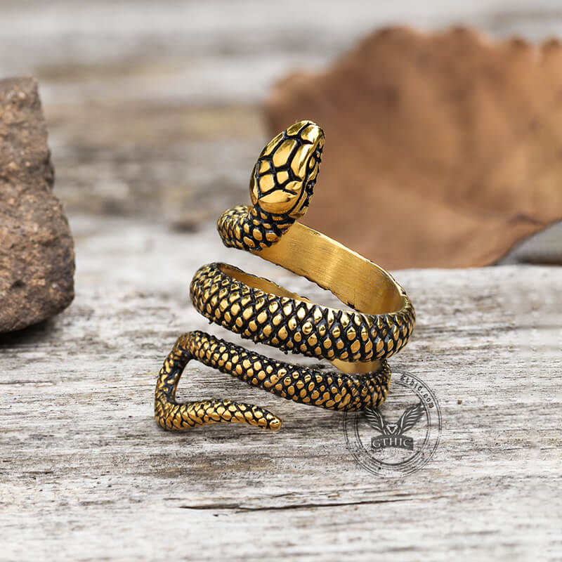 Coiled Snake Stainless Steel Ring 8