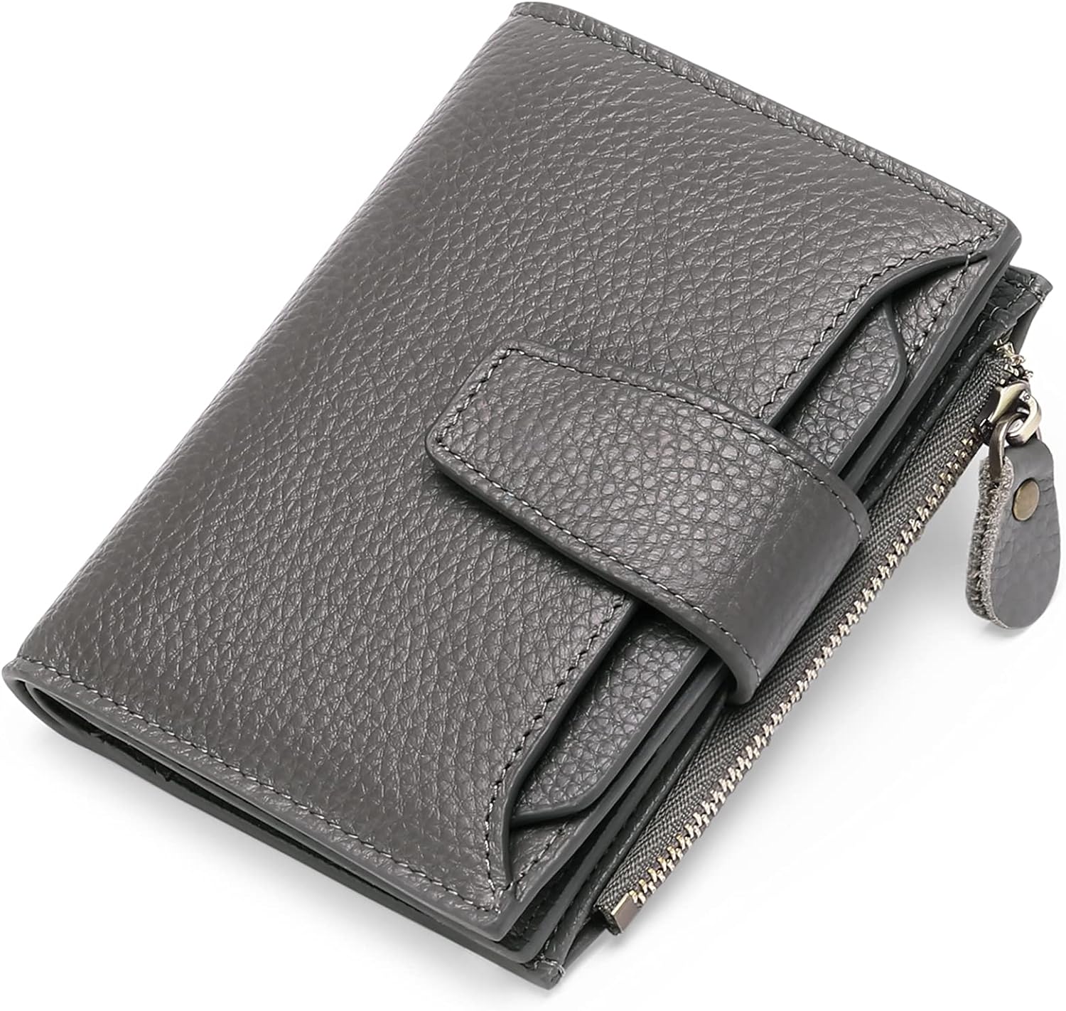 Compact Genuine Leather Wallet with RFID Protection, 14 Card Slots, Multi-Pocket Design 11