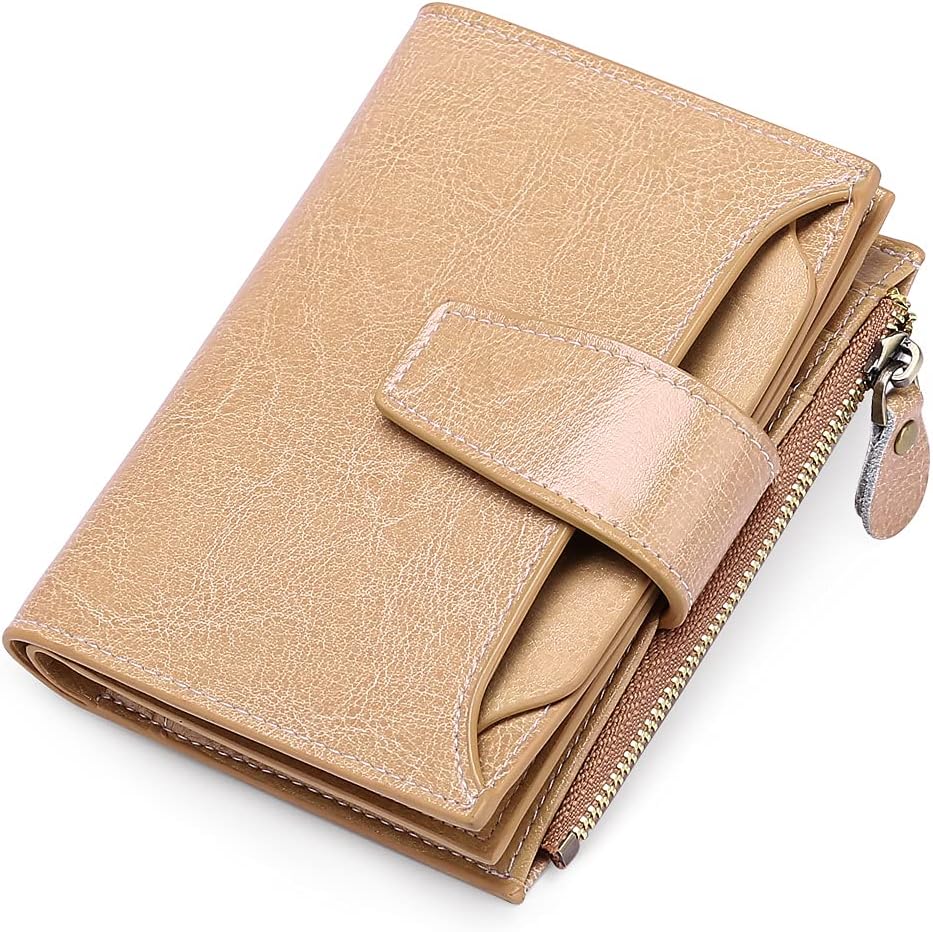 Compact Genuine Leather Wallet with RFID Protection, 14 Card Slots, Multi-Pocket Design 5